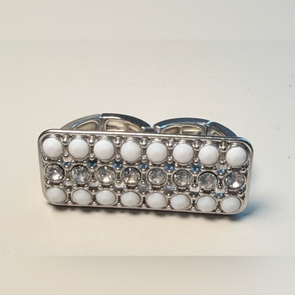 Vintage Double-Finger Horizontal/Rectangular Bar Design Ring